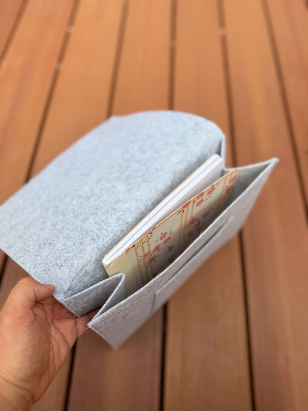 Gray Felt Document Sleeve Organizer - Minimal Home Storage